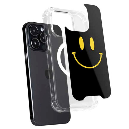 Black Happy Face iPhone 16 Pro MagSafe Case